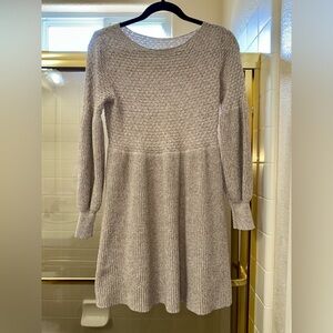 Cozy Gray Knit Sweater Dress